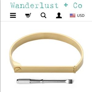 Wanderlust + Co Silver Plated Screw & Bar Bangle